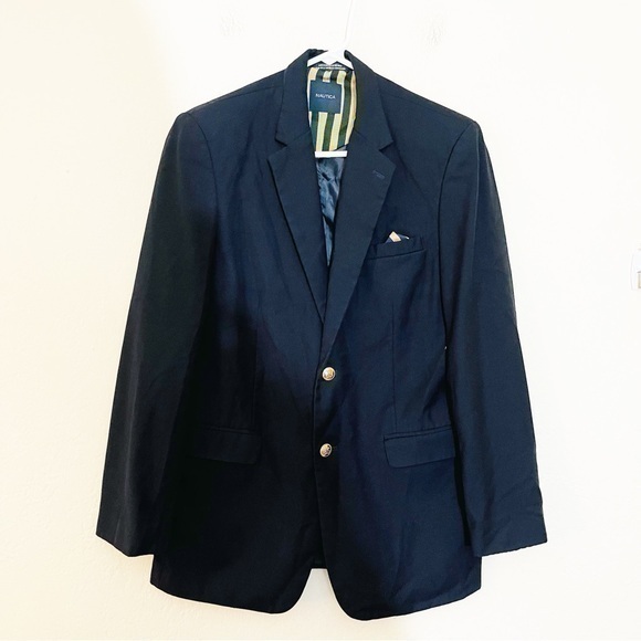 Nautica Two Button Long Sleeve Blazer Suit Jacket Size 18 Black - Picture 1 of 12